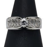 Pt900 プラチナ ダイヤ0.302ct ダイヤ0.25ct リング 指輪 レディース 12.5号 【中古】